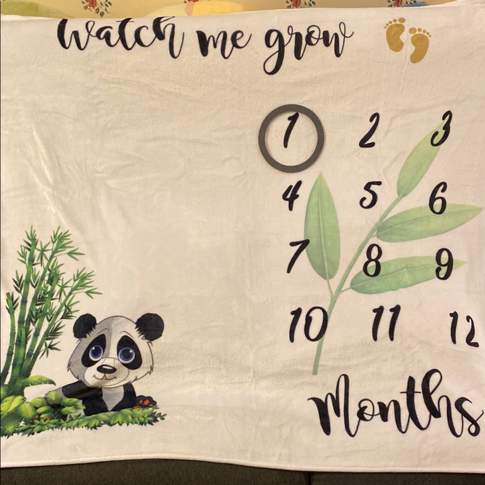 Little Nanook Monthly Baby Milestone Blanket with Panda Design